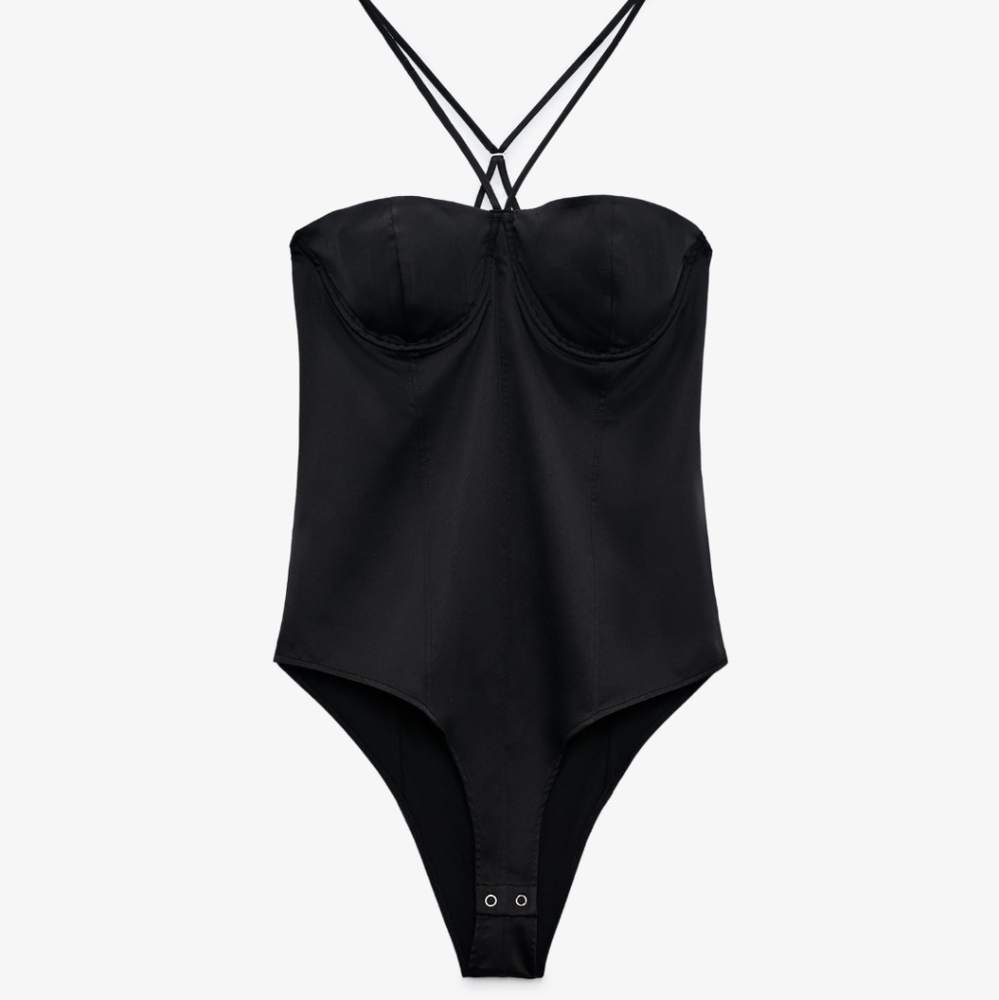 Zara satin bodysuit